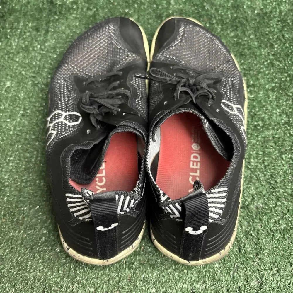 Vivobarefoot Geo Racer Knit Sneakers Black White Mens EU 45 / US 12 Eco Friendly